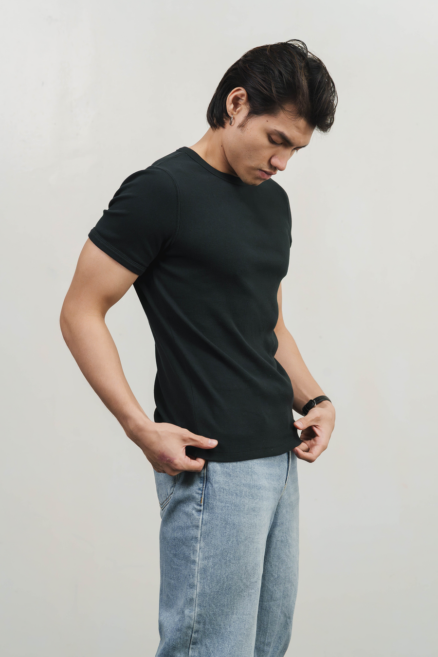 The Man Slim Ribbed Tee