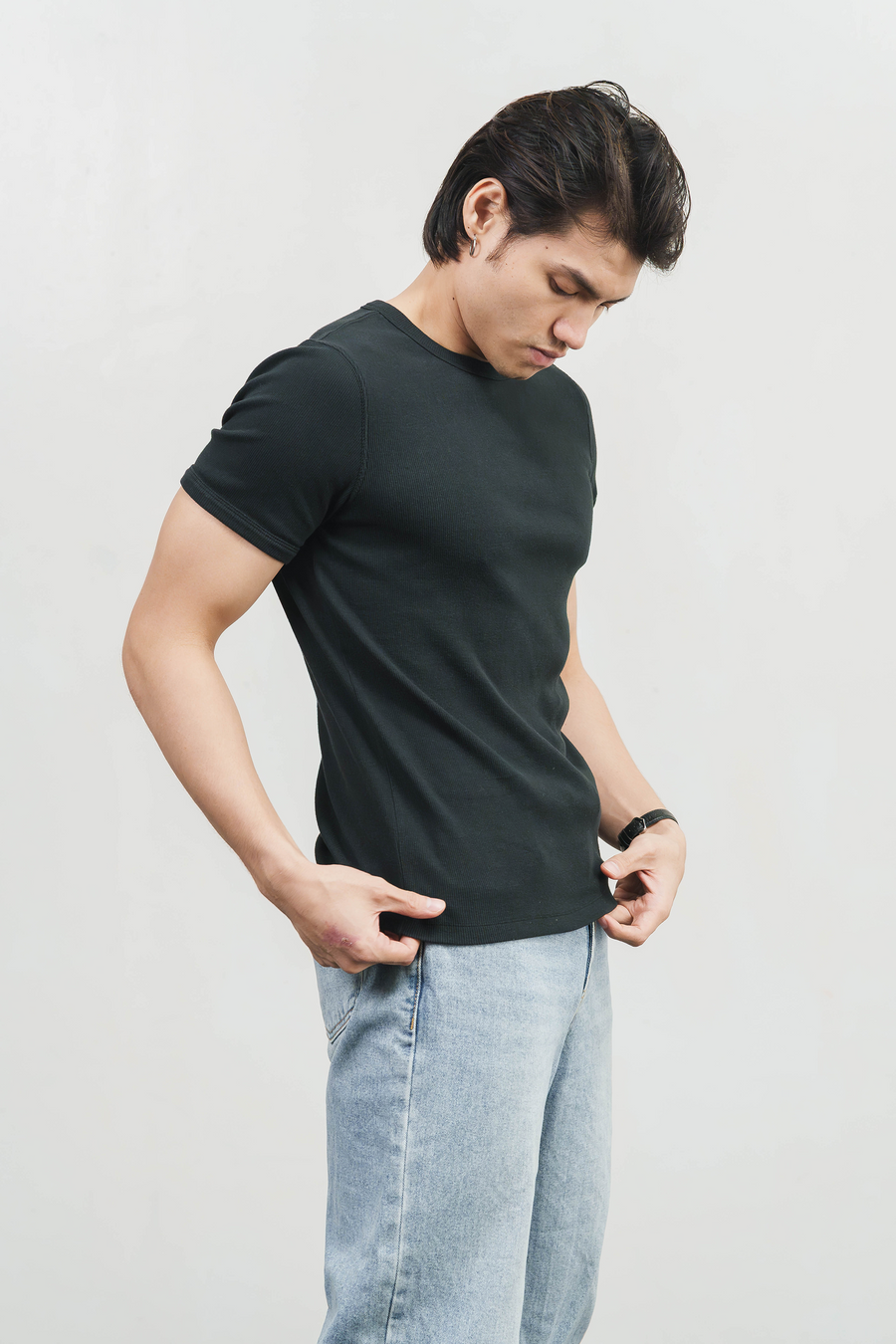 The Man Slim Ribbed Tee