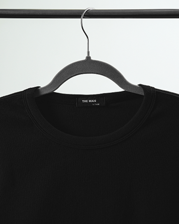 Black Slim Ribbed Tee