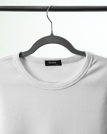White Slim Ribbed Tee