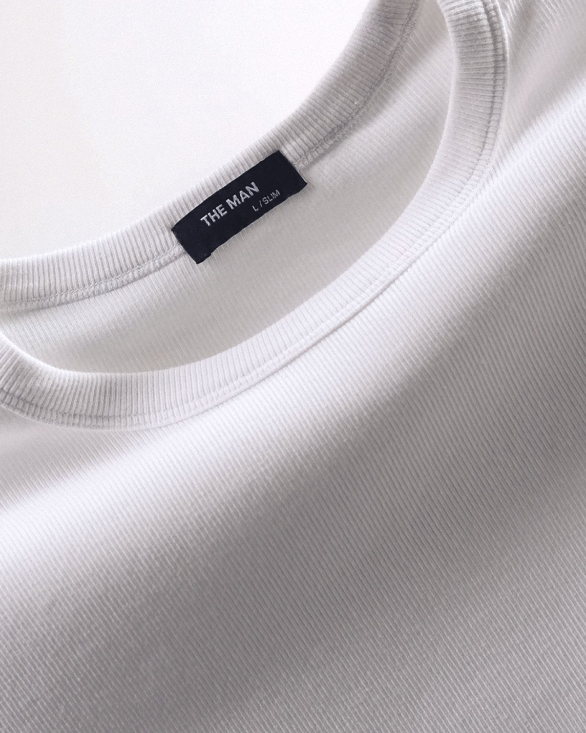 Slim Ribbed Tee fabric detail
