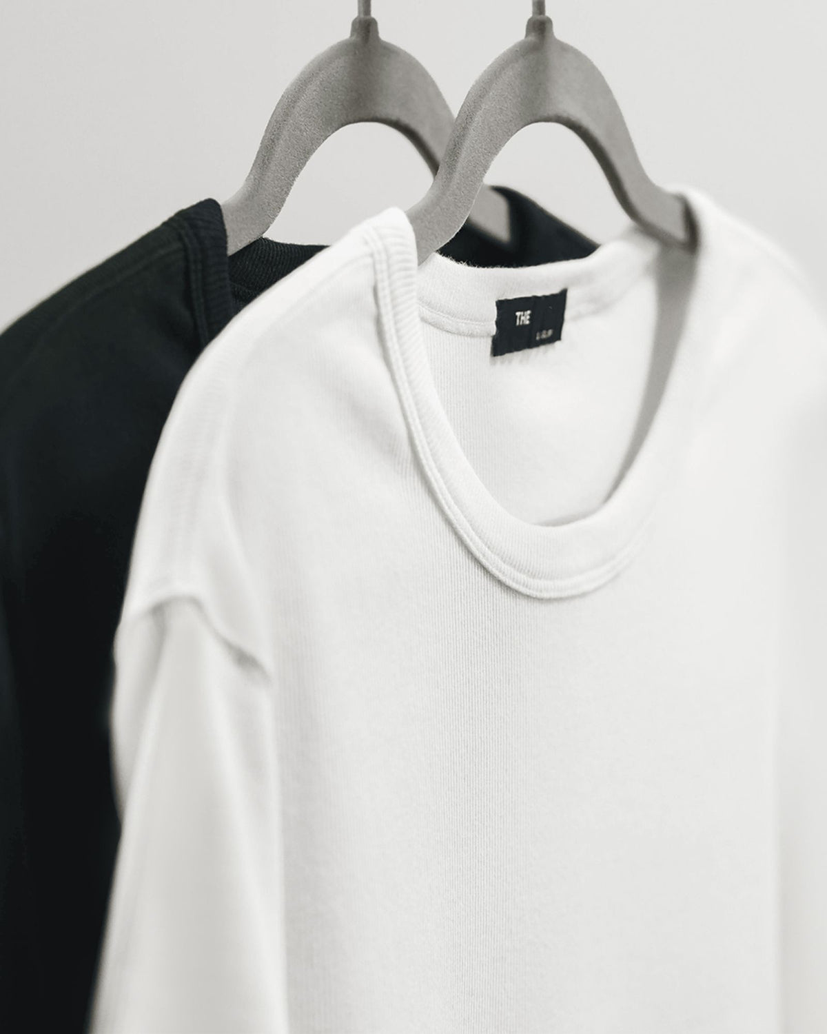 Slim Ribbed Tee neckline finish detail