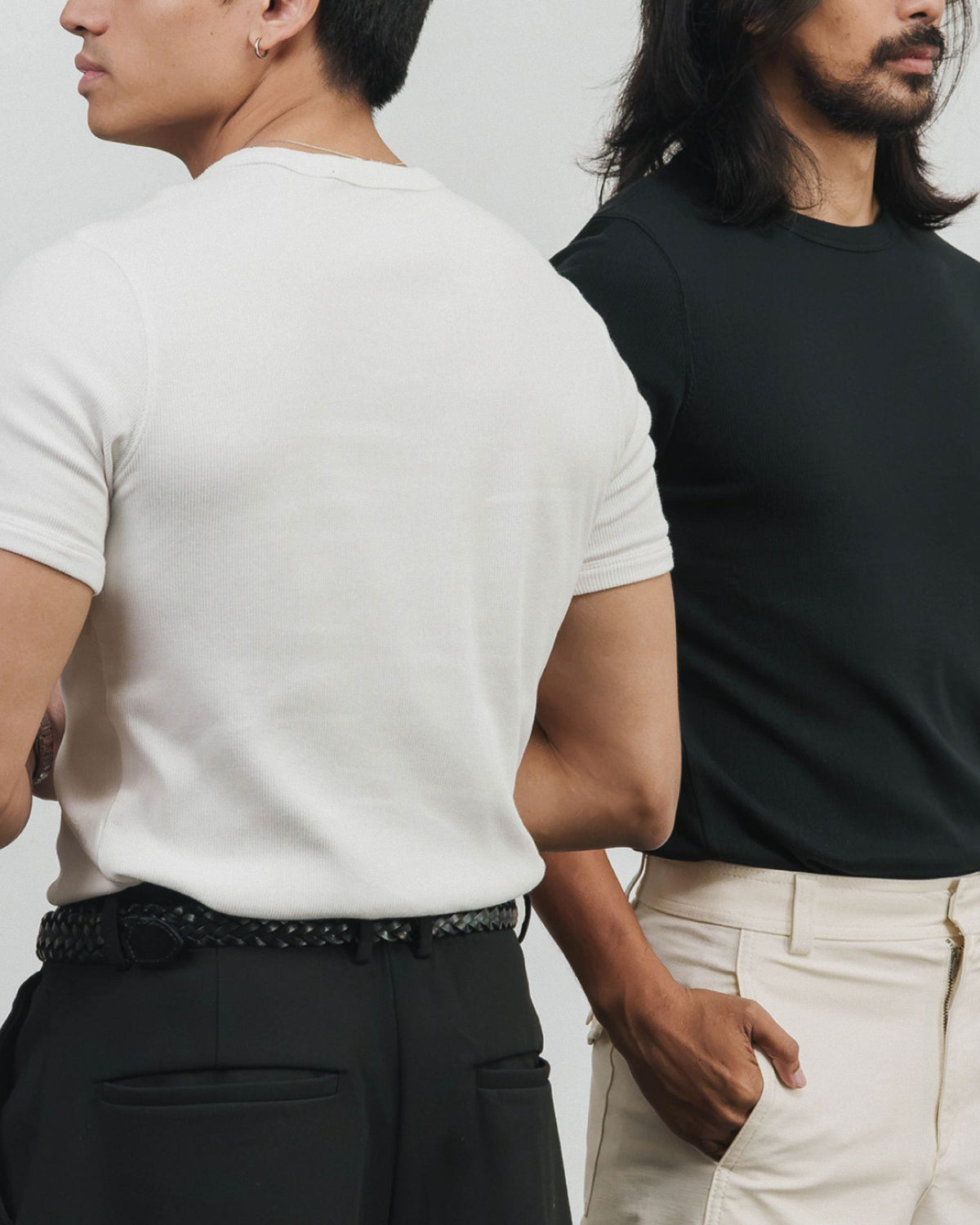 Slim Ribbed Tee fit detail
