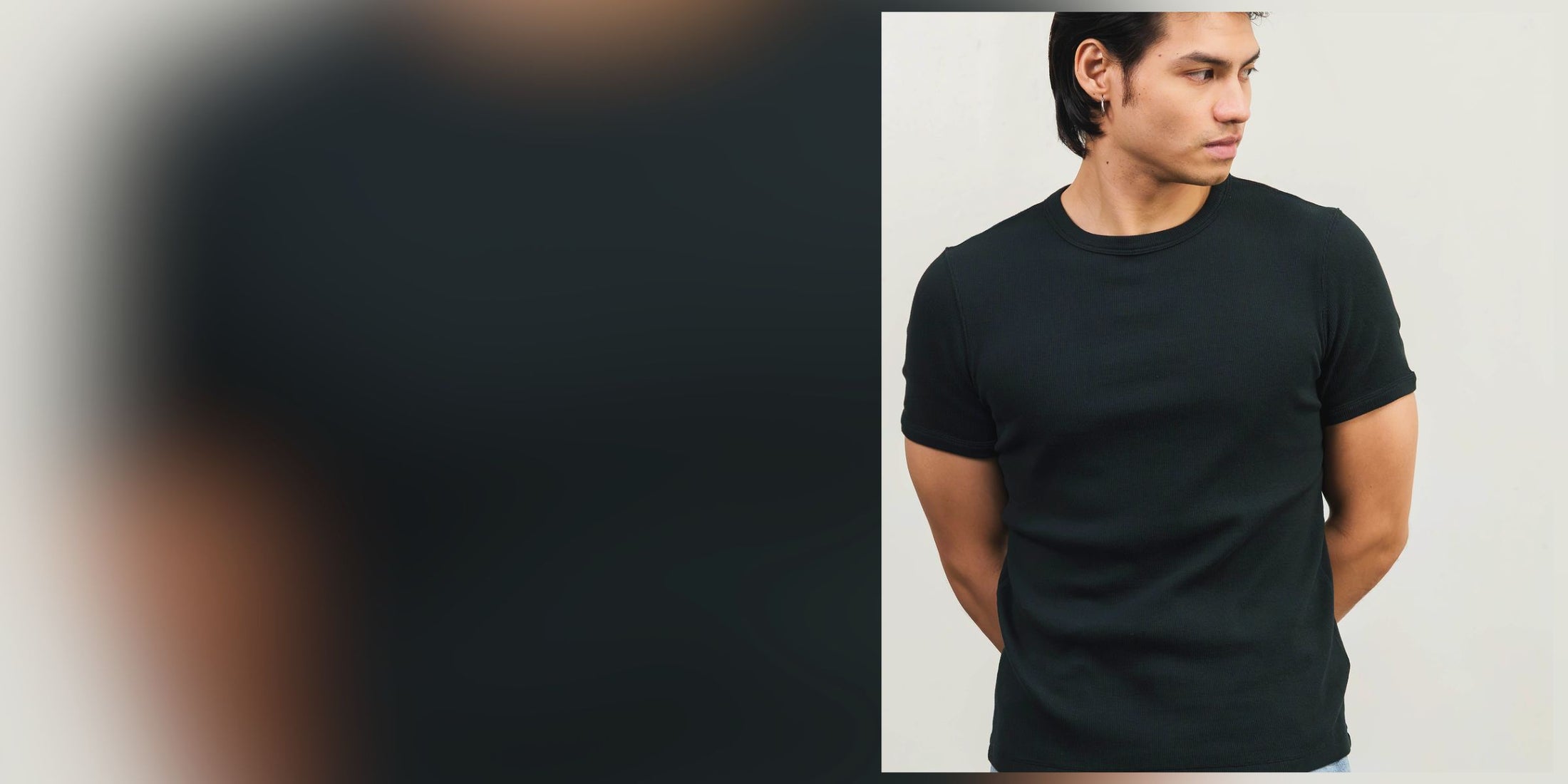Slim Ribbed Tee body length detail