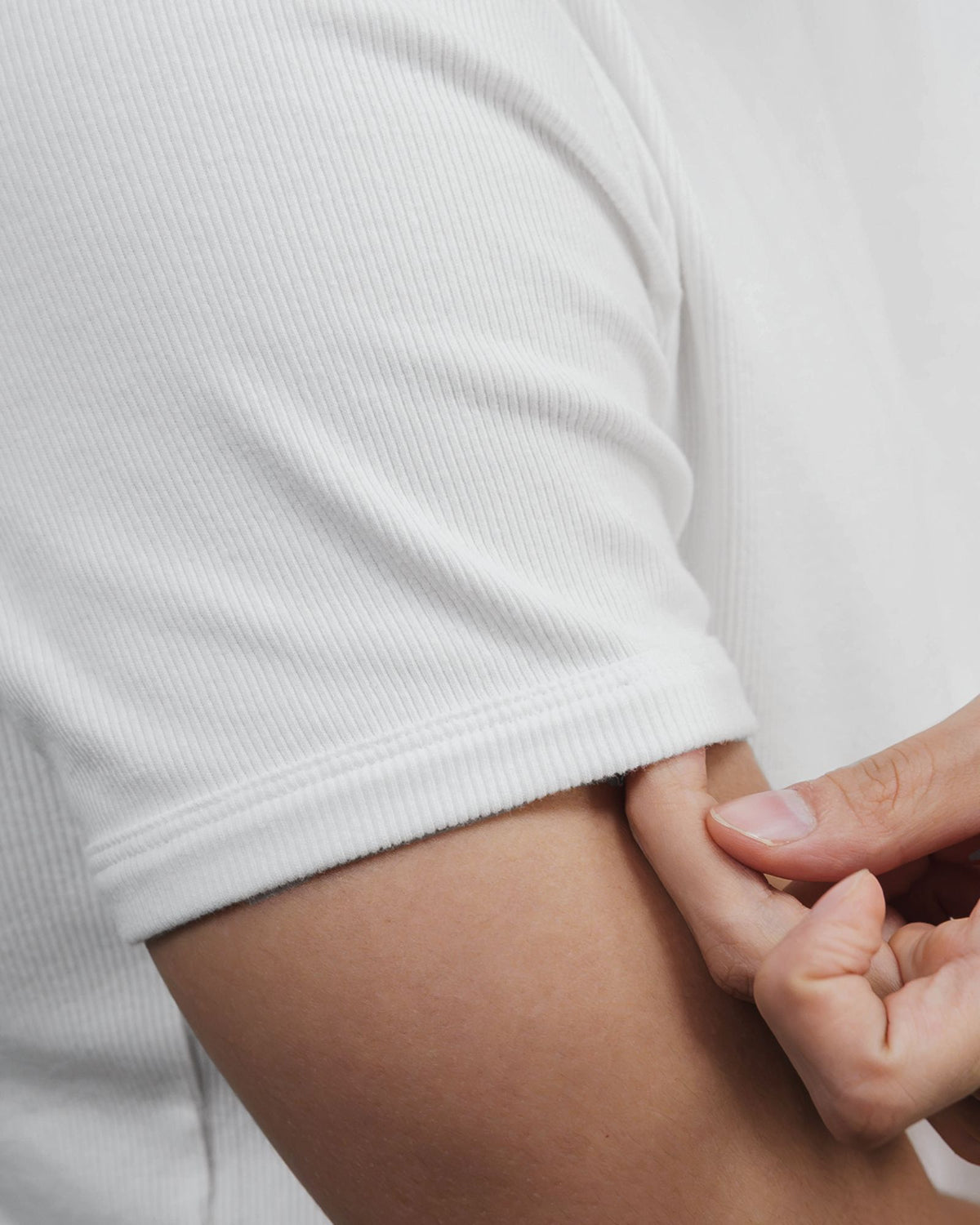 Slim Ribbed Tee rib texture detail