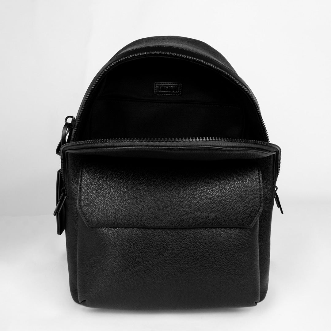 Noir Luxe Leather Backpack